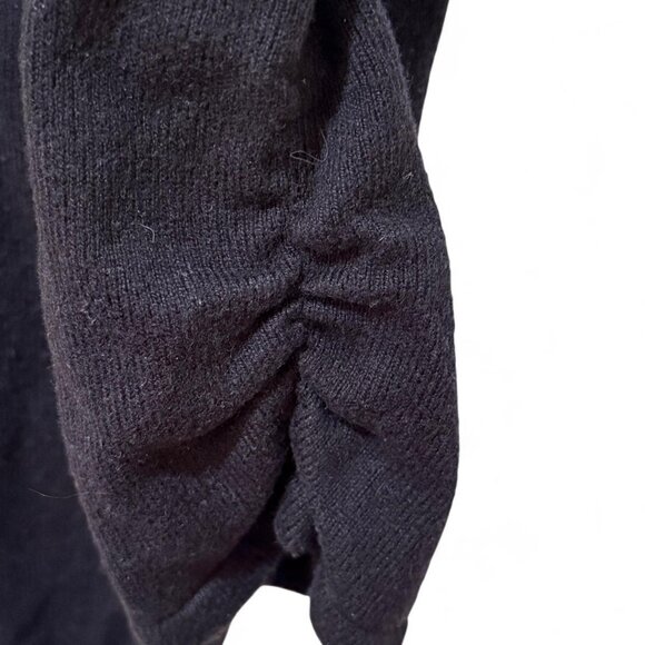 Torrid Black Sweater Cardigan Style w/Leopard Print Ruffle Top EUC - Picture 5 of 6